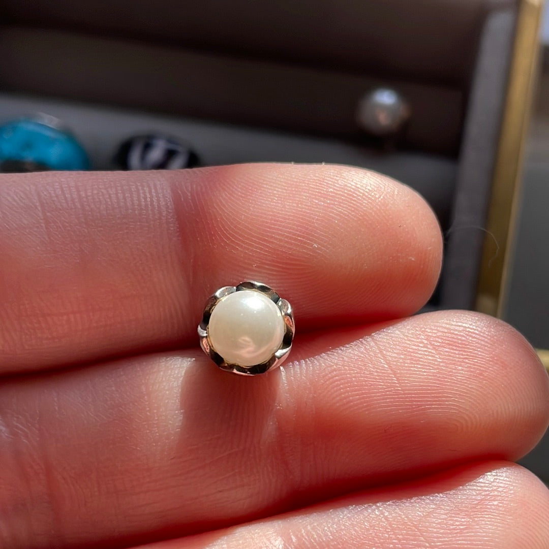 Genuine Pandora Freshwater Pearl Stud Earrings