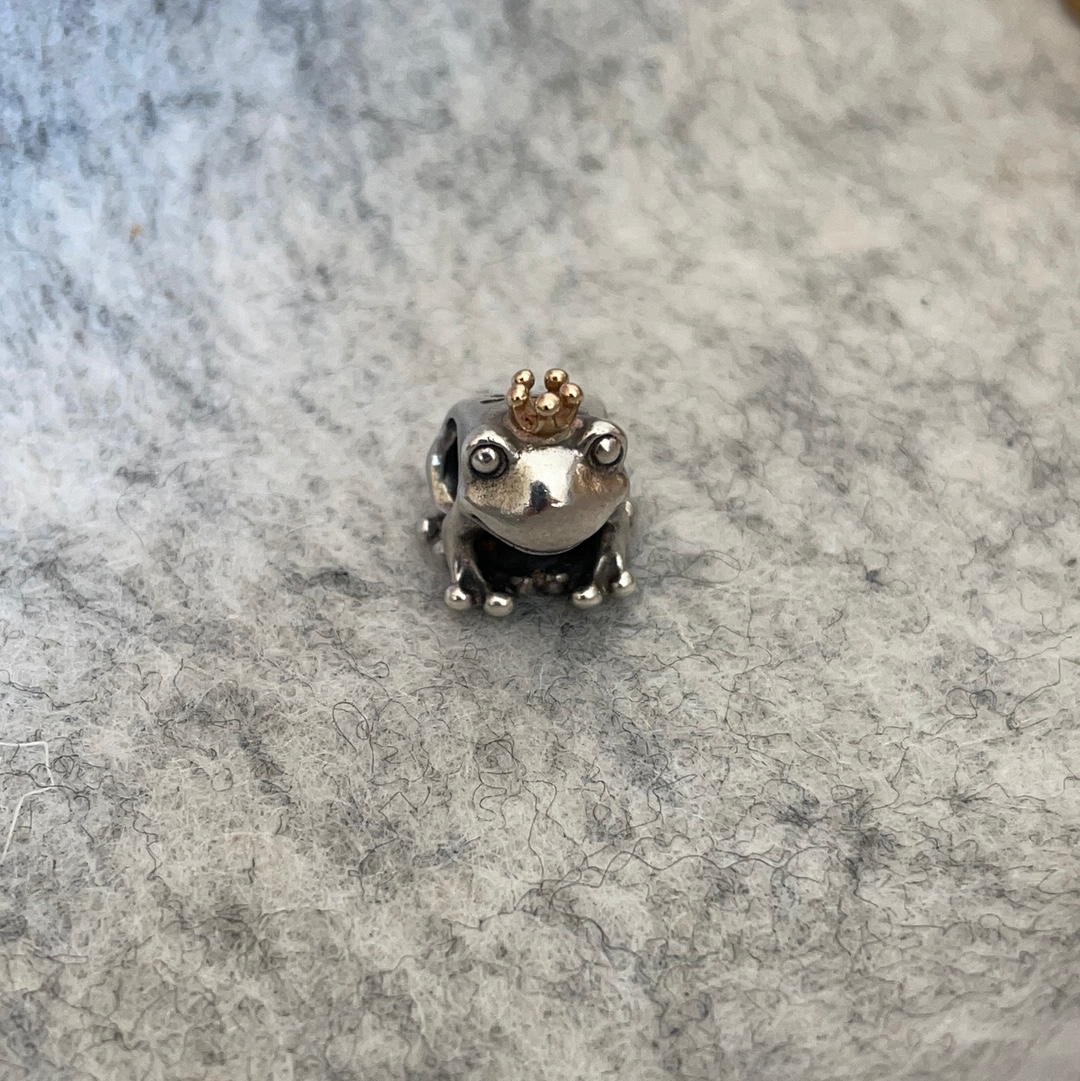 Genuine Pandora Two Tone Frog Prince Charm with 14K Gold Crown