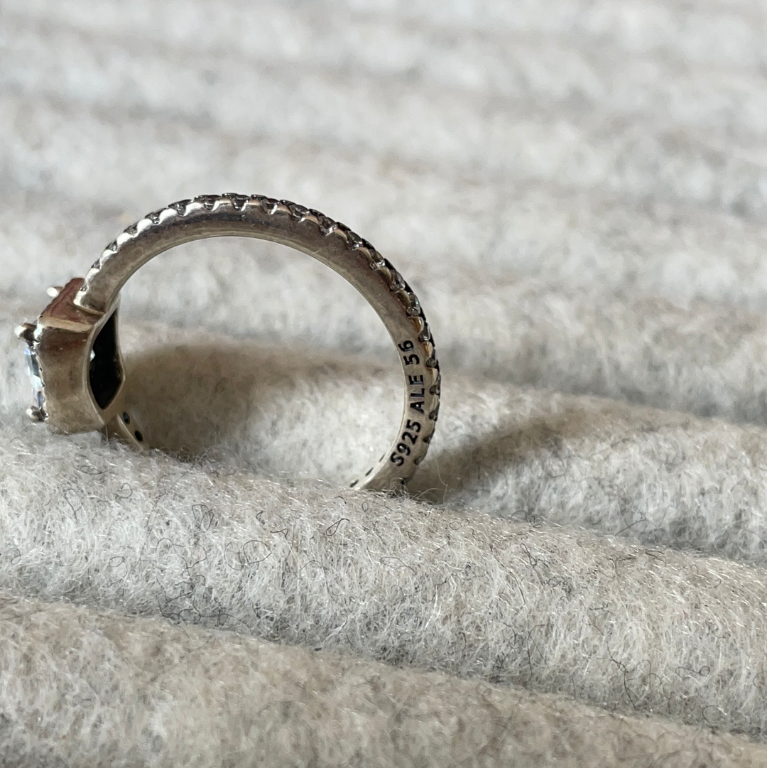 Genuine Pandora Square CZ Pave Ring Size ROSE GOLD OR SILVER