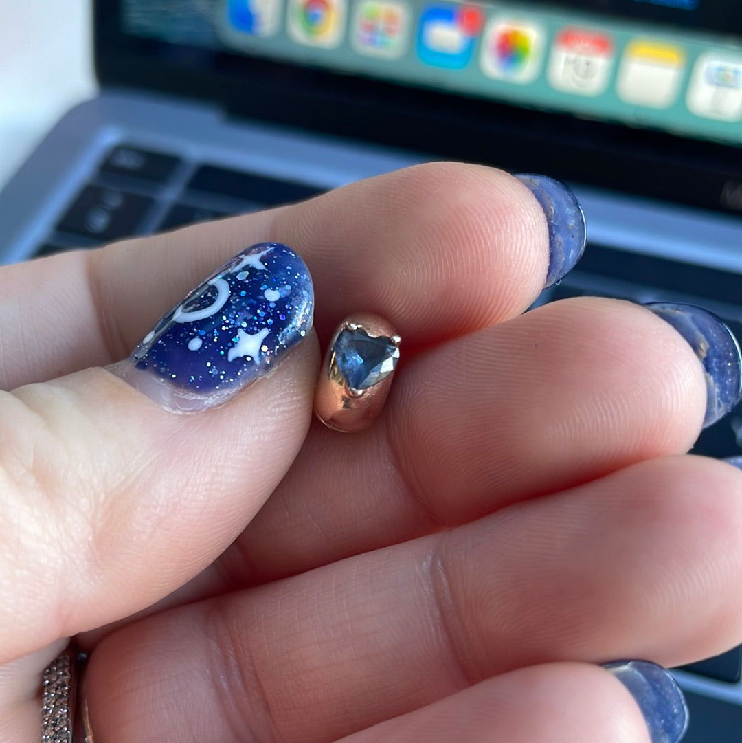 Genuine Pandora Rose Gold Blue Solitaire Single Clip