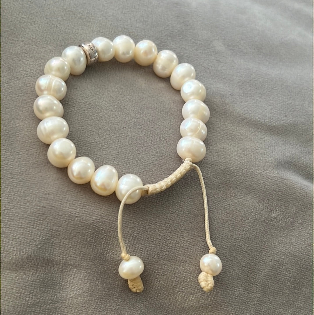 Thomas Sabo Sterling Silver White Pearl Bracelet Slider Material Medium