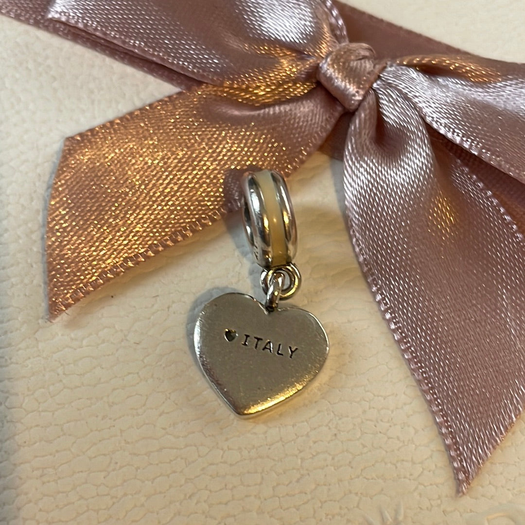 Genuine Pandora Enamel Flag Heart Italy Travel Charm