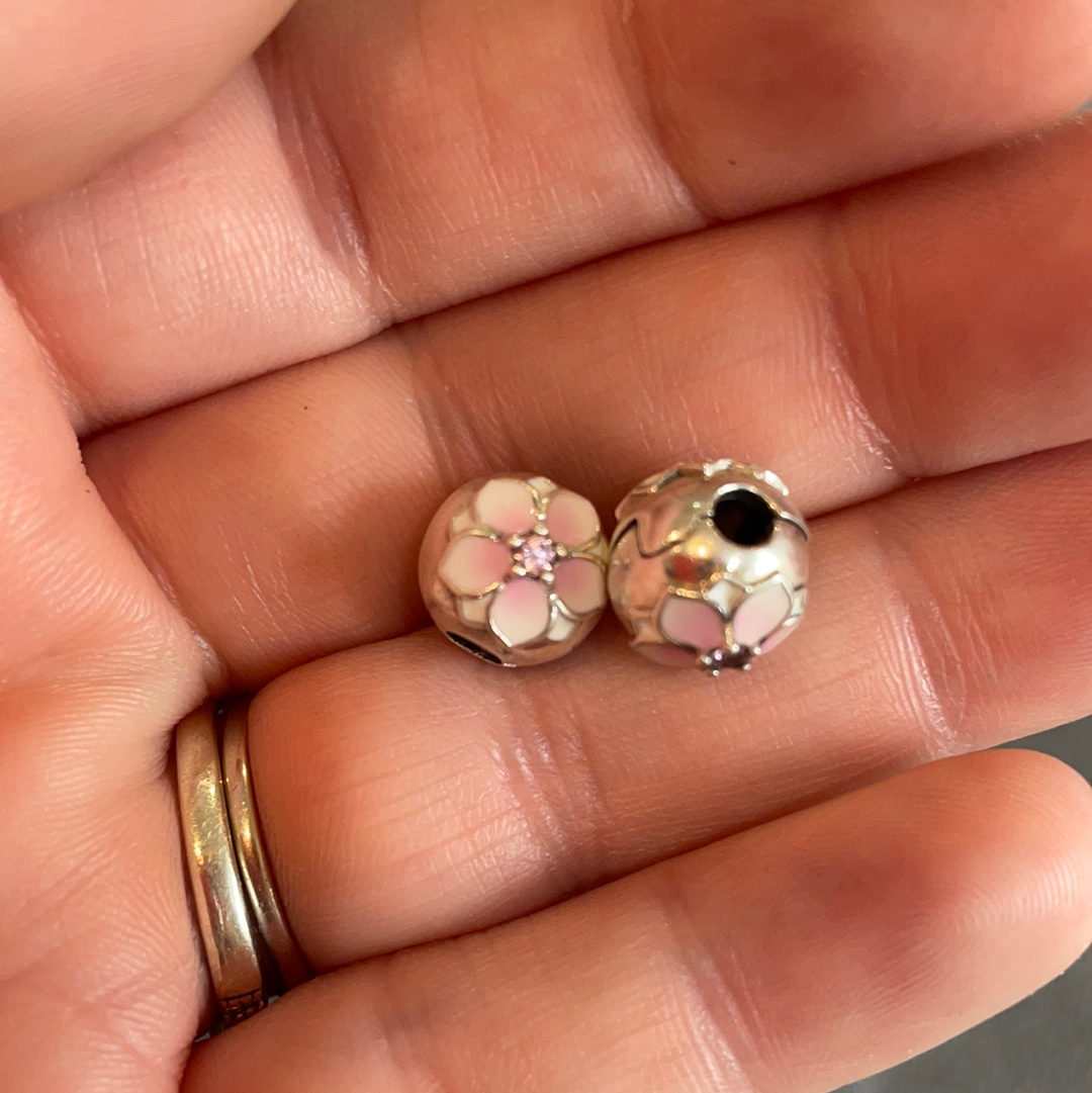 Genuine Pandora Pink Magnolia Flower Bloom Clip