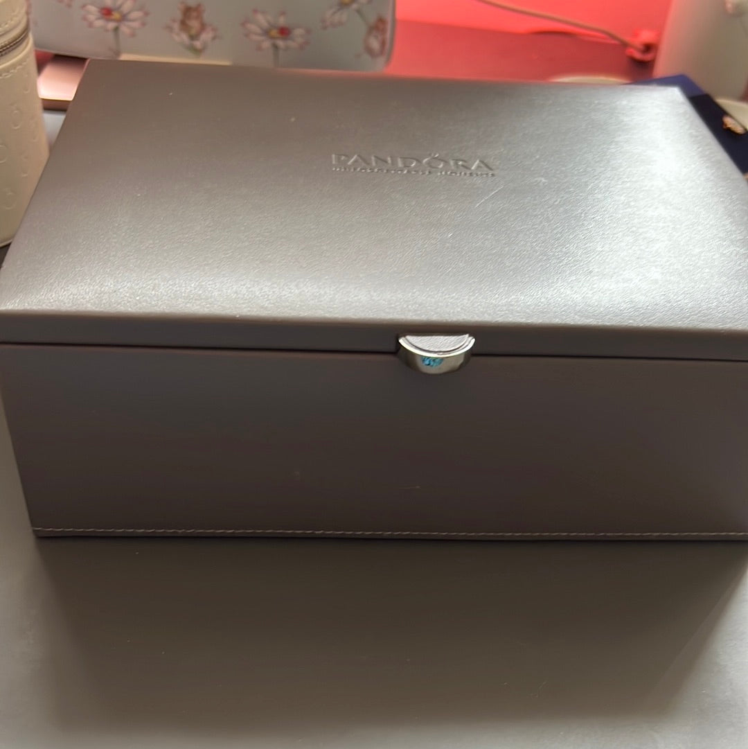 Genuine Pandora Jewellery Box Mink Grey With 2 Layers