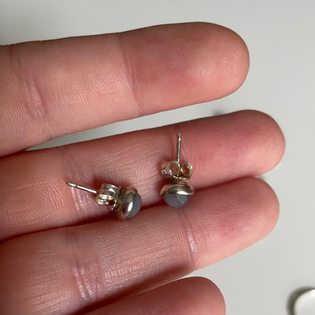 Genuine Pandora Light Grey Birthstone Earrings Studs.
