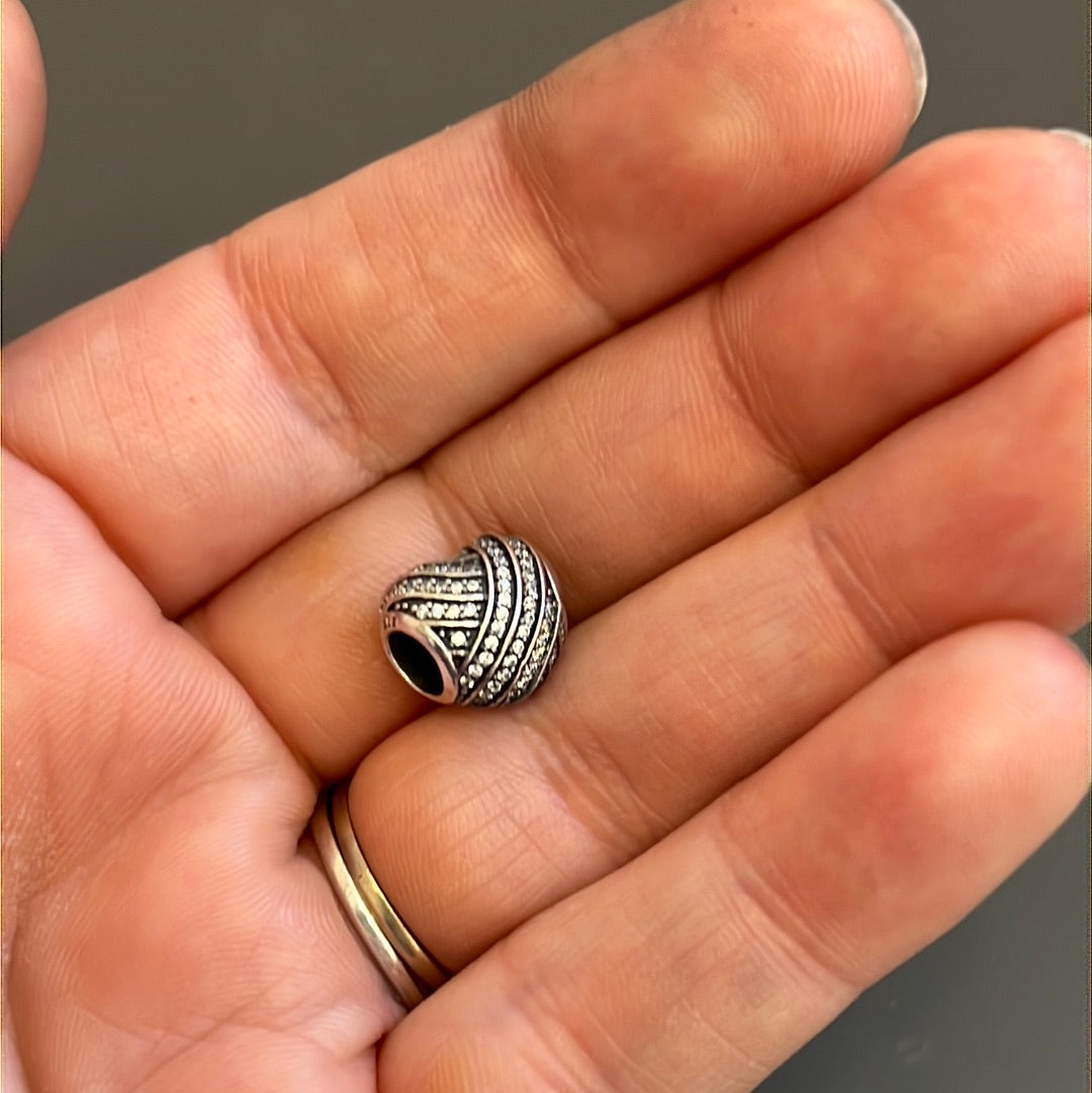 Genuine Pandora Pave Line Heart Charm