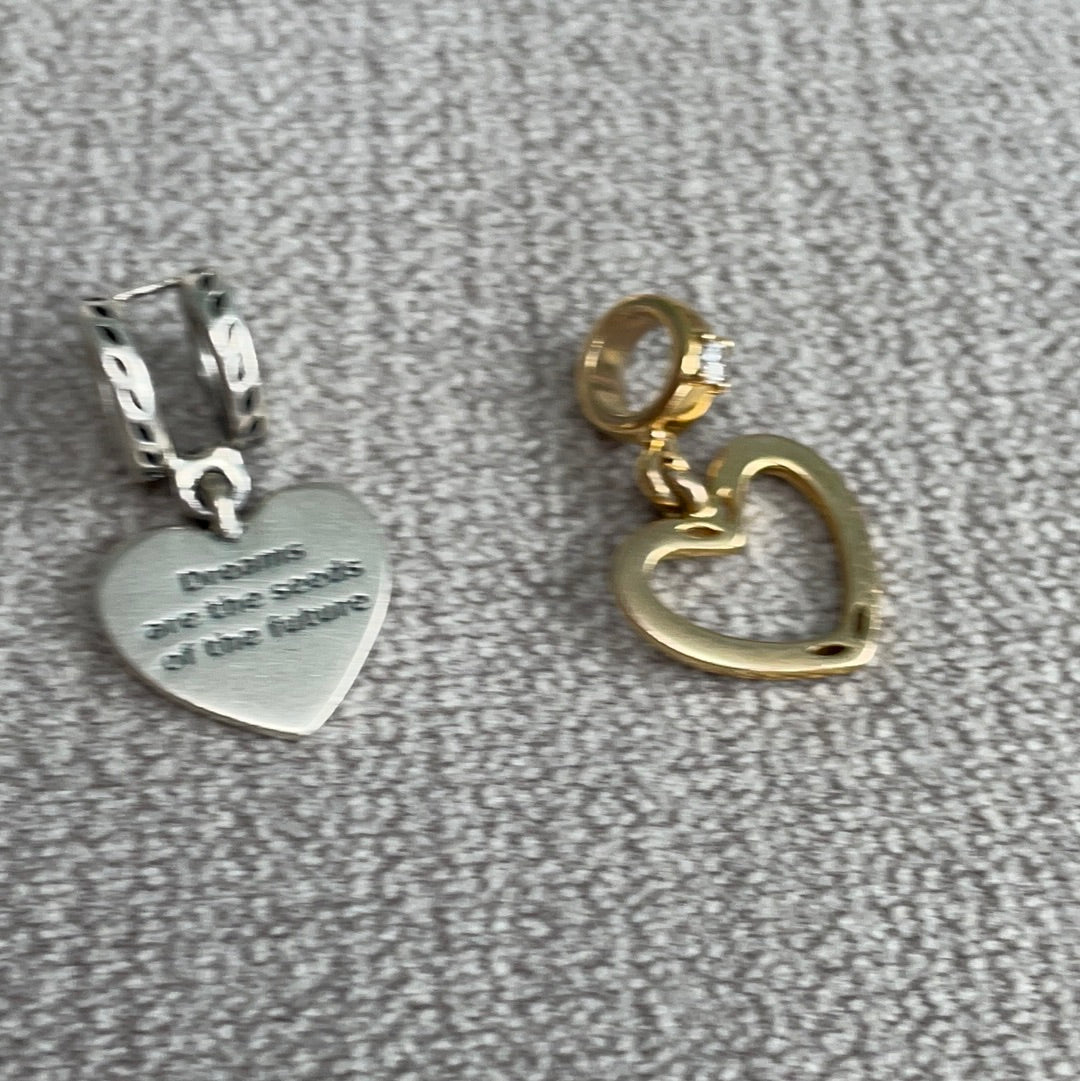 Genuine Pandora Shine Two Tone Removable Charm Dangle Charm 'Dreams are the seeds of the future'