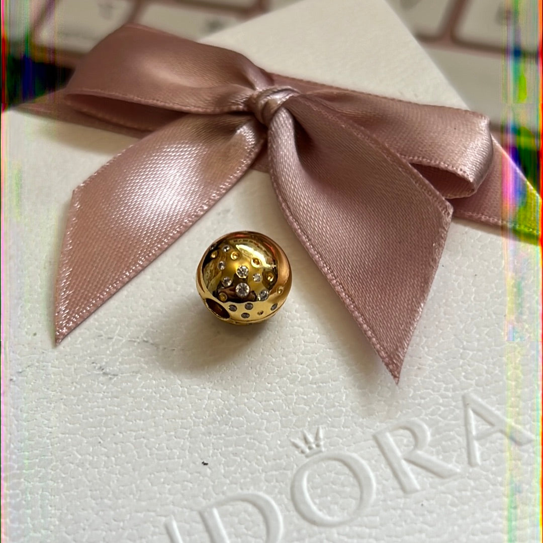 Genuine Pandora Shine Gold Pave Scattered Sparkle Star Clip