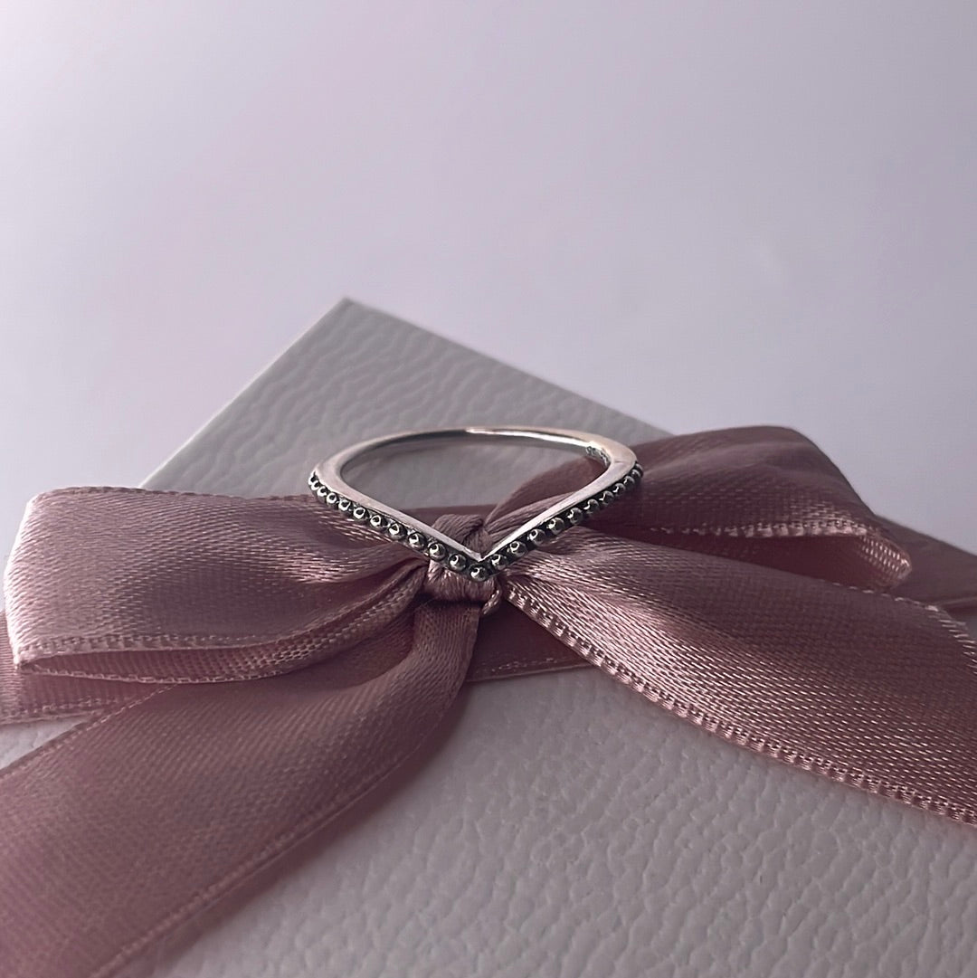 Genuine Pandora Beaded Wishbone Ring