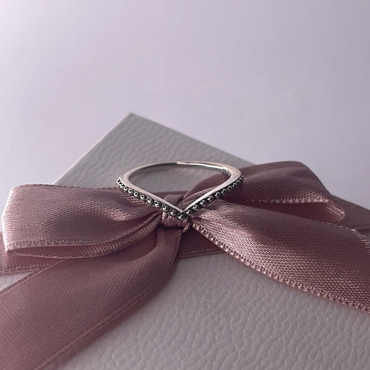 Genuine Pandora Beaded Wishbone Ring