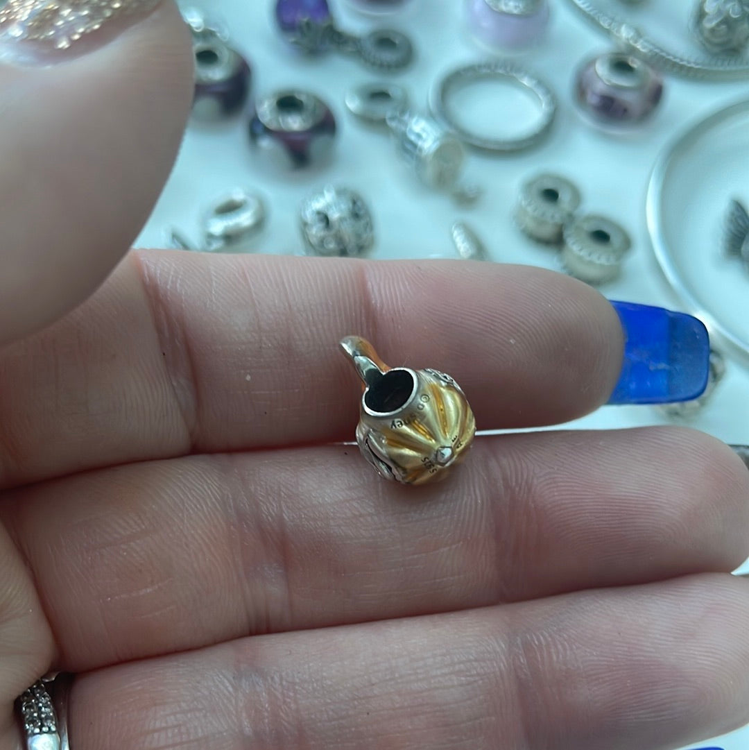 Genuine Pandora Disney Mickey Mouse BOO Enamel Pumpkin Charm