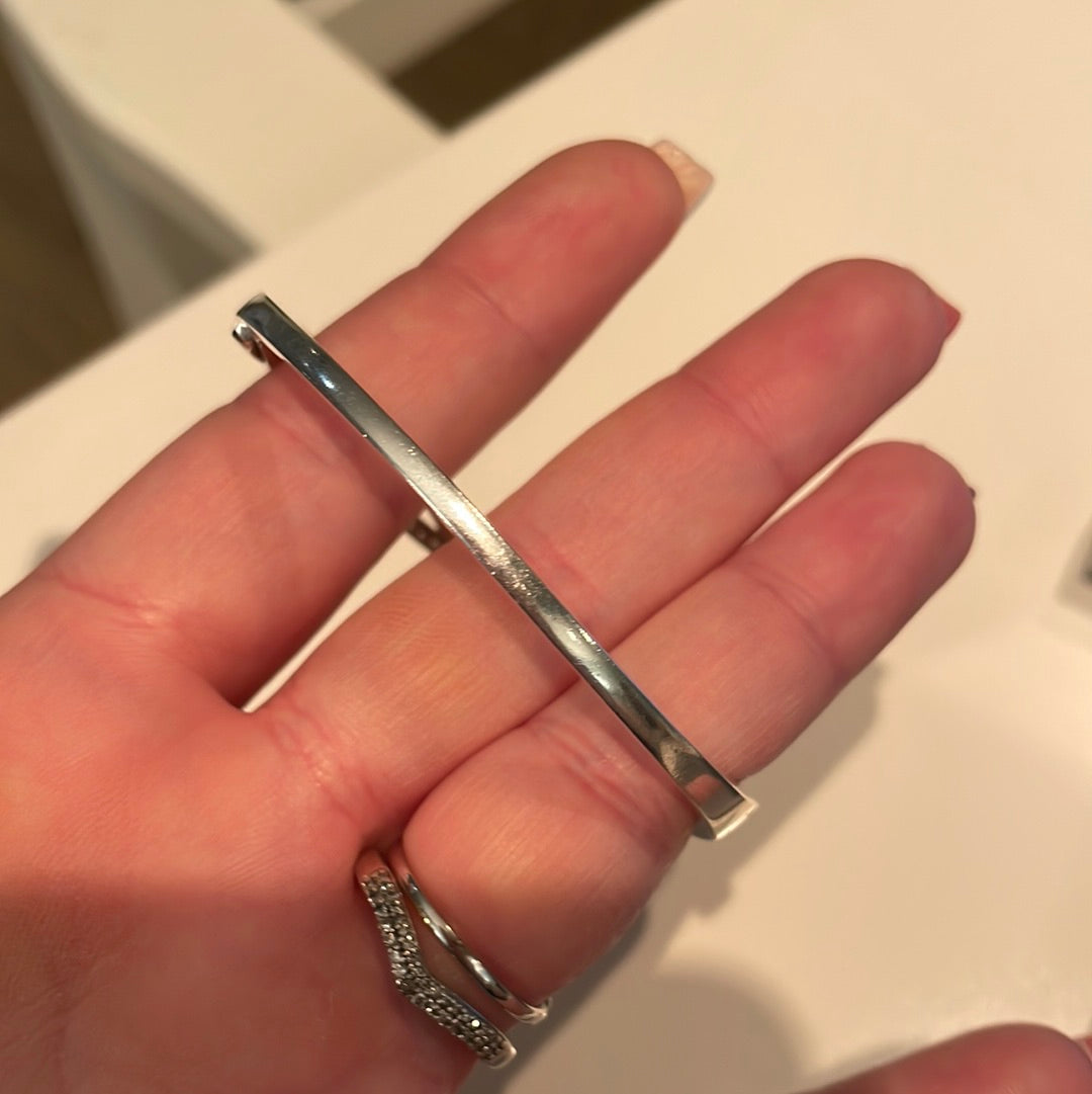 Genuine Pandora Cross-Over Hinged Bangle Pave Size 3