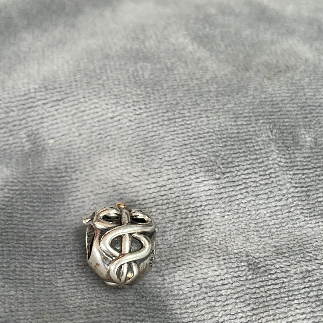 Genuine Pandora Two Tone Medical Life Saver Snake Nurse Doctor Charm