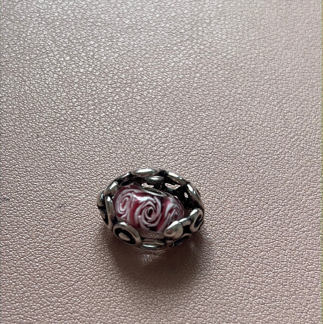 Genuine Trollbeads Mother's Day Garden Pendant and Matching Rose Trollbeads Murano Set Charm