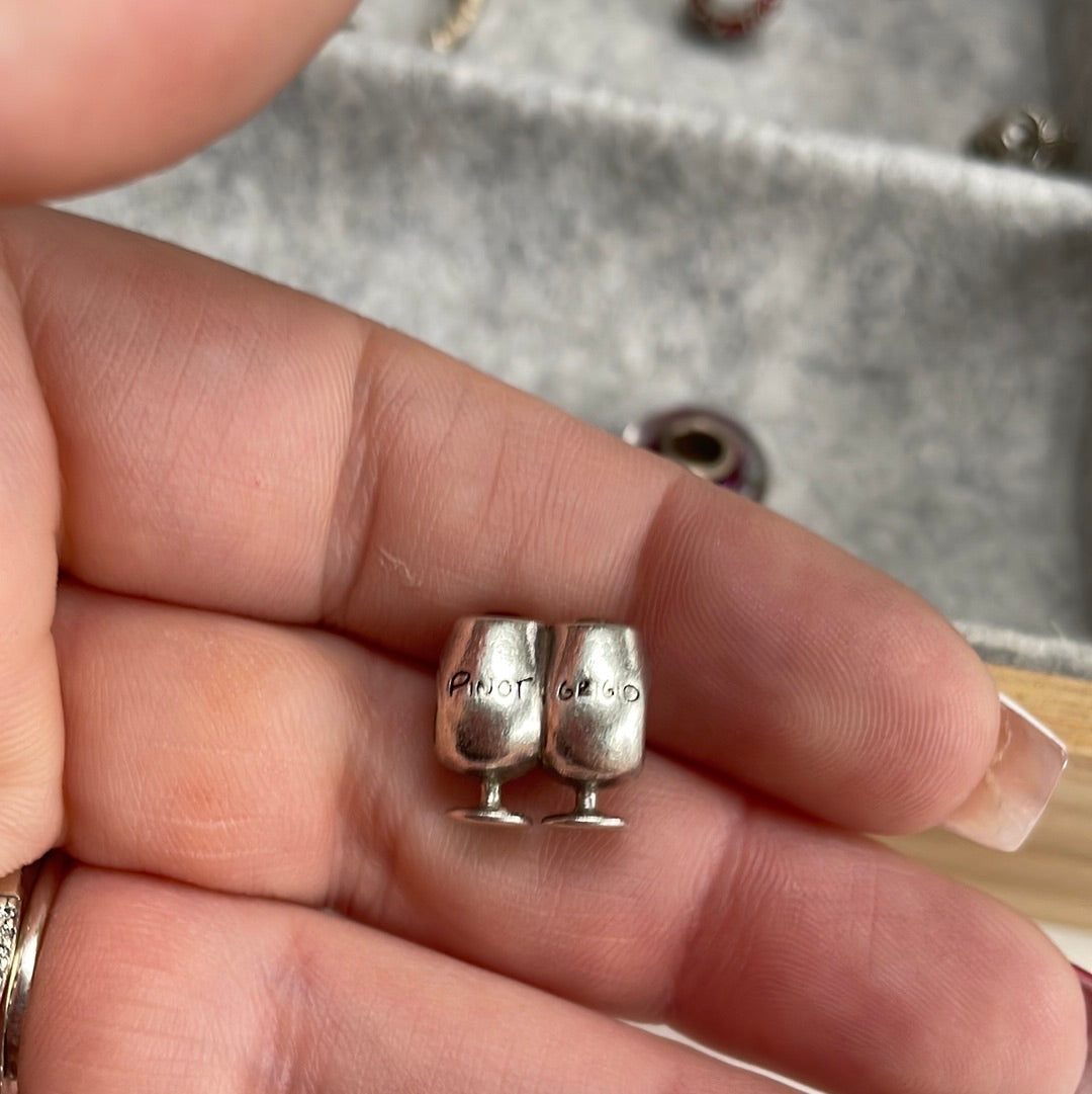 Genuine Chamilia Wine Charm With CZ on the top