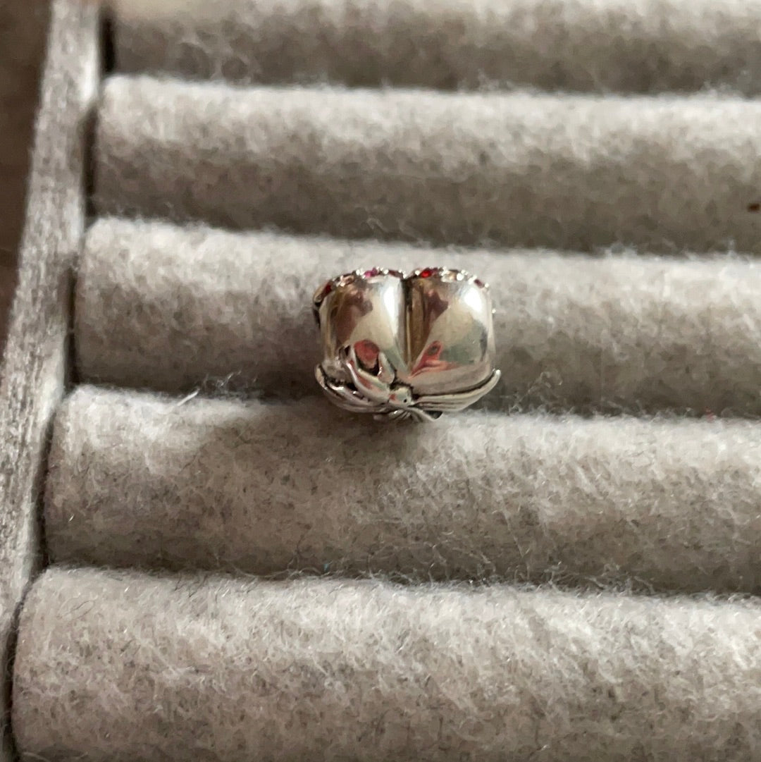 Genuine Chamilia Pave Love Heart Pave 'Be Mine' with Bow Charm