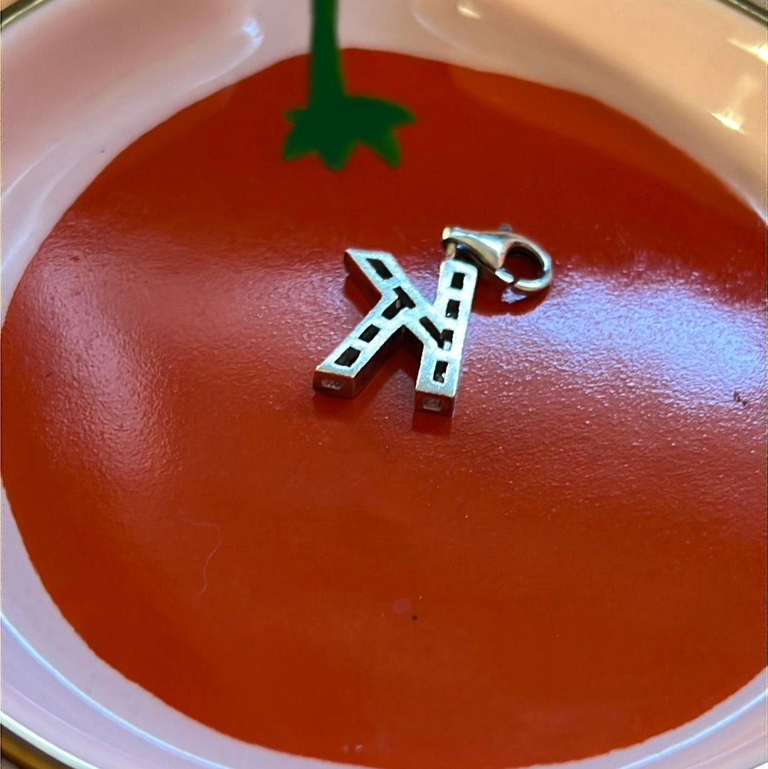 Genuine Thomas Sabo Sterling Silver Dangle Clip Letter Pave K Charm