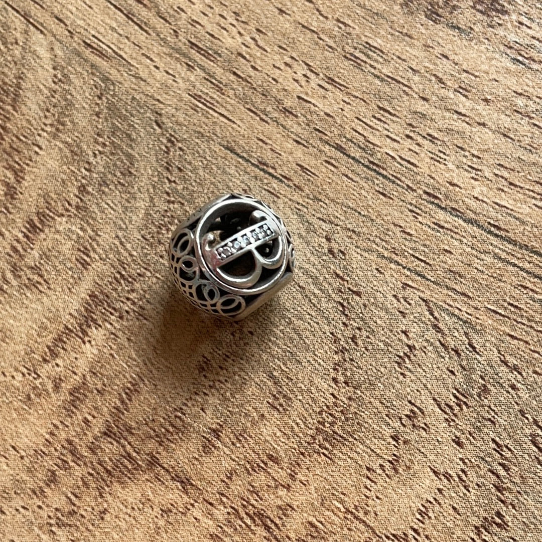 Genuine Pandora Vintage Pave Letter B Initial charm