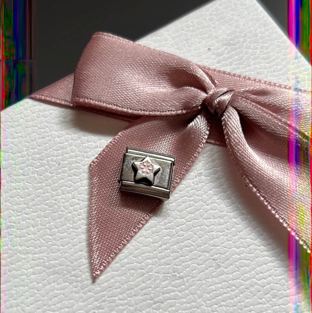 Genuine Nomination Silver Link Charm Christmas Enamel Snowflake Star
