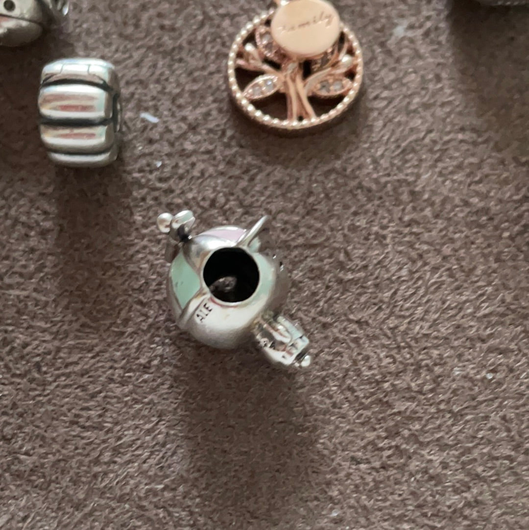 Genuine Pandora Little Boy With Enamel Hat with Spinning Top Charm