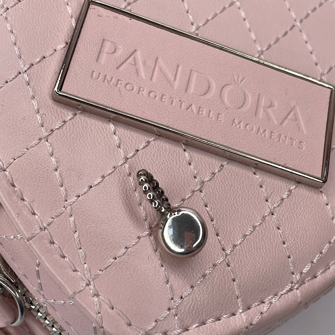Genuine Pandora RARE Pink Cabochon Stone Dangle Large Pendant HTF Charm