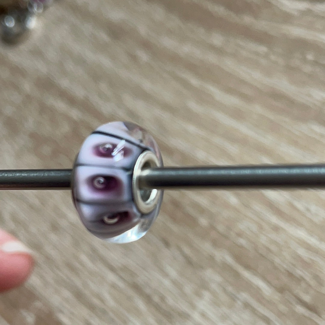 Genuine Chamilia Murano Purple Dot and Bubble Charm