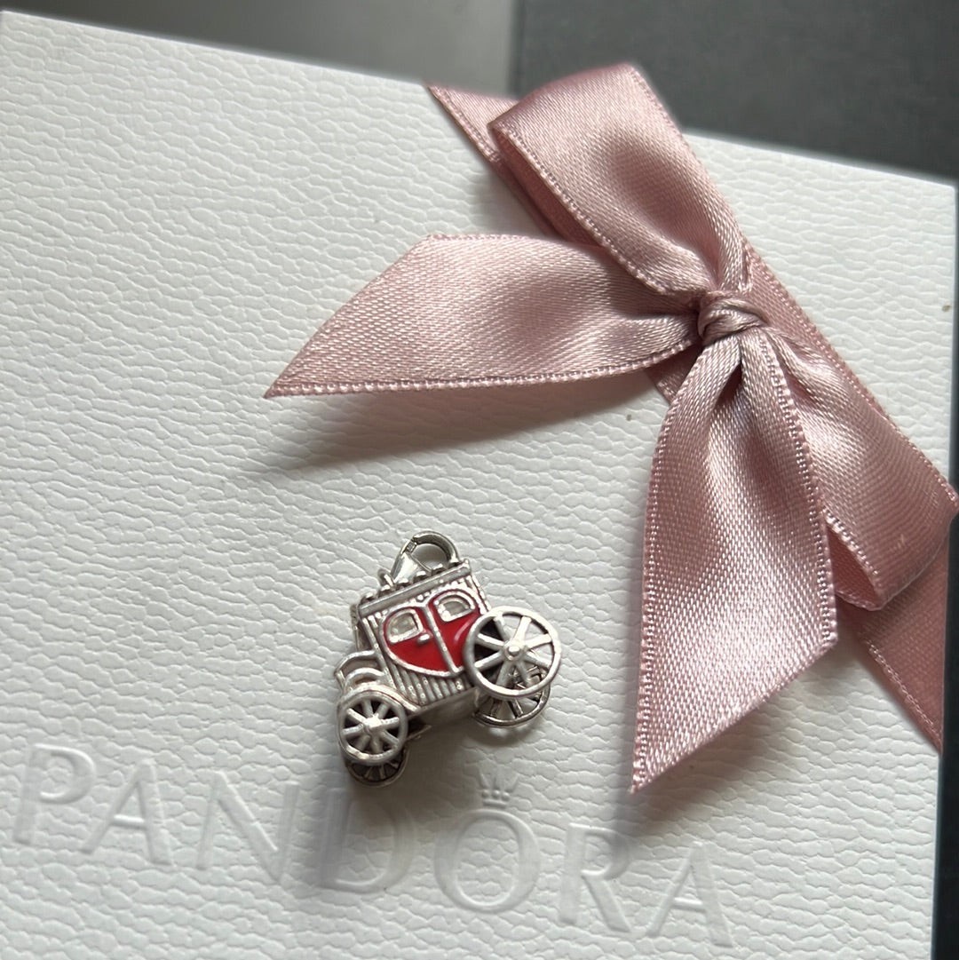 Genuine Thomas Sabo Sterling Silver Dangle Charm Royal Enamel Carriage Charm