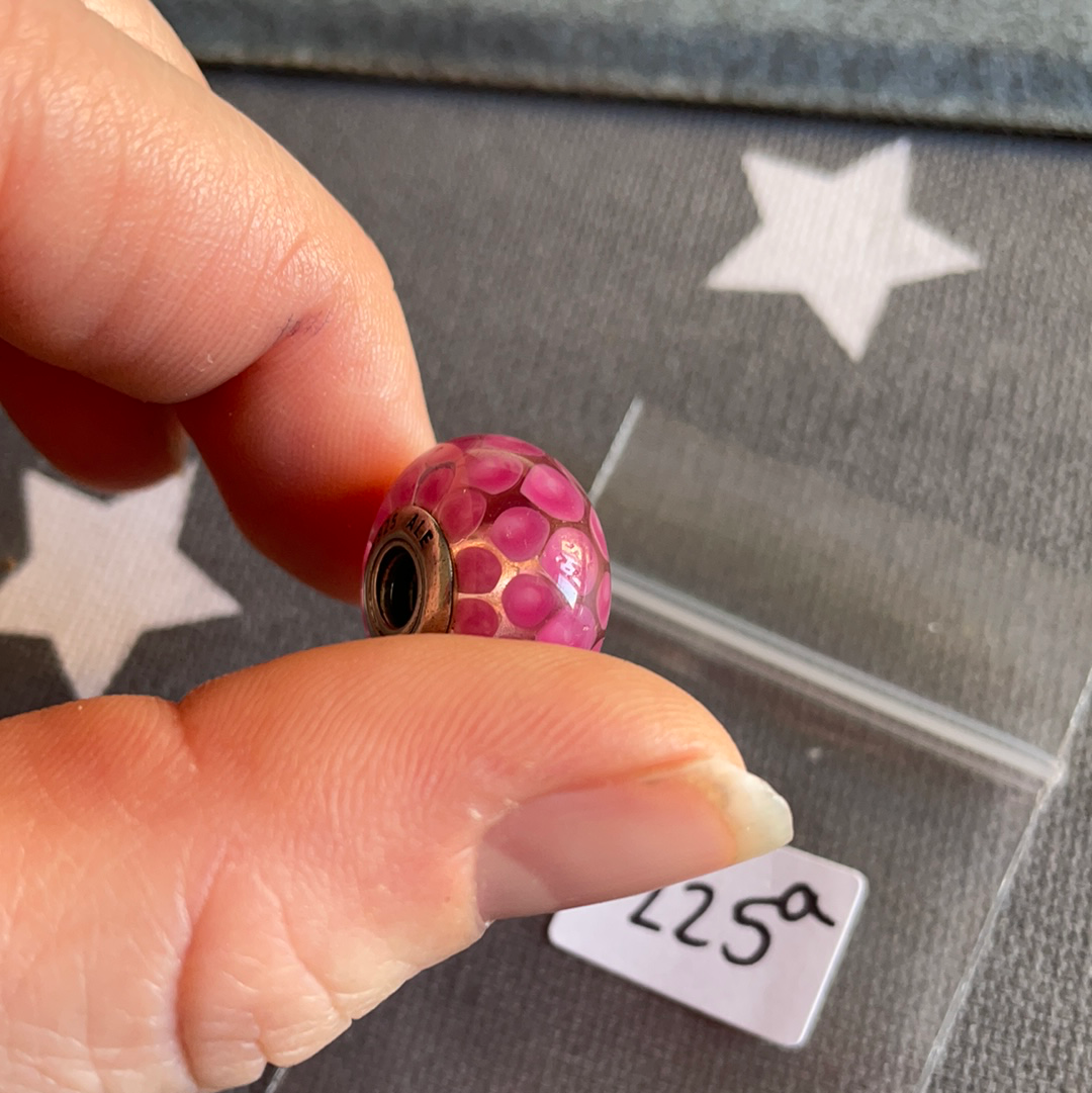 Genuine Pandora Giant XL Murano with Pink Spotted Dots. Large and Heavy and Retired RARE