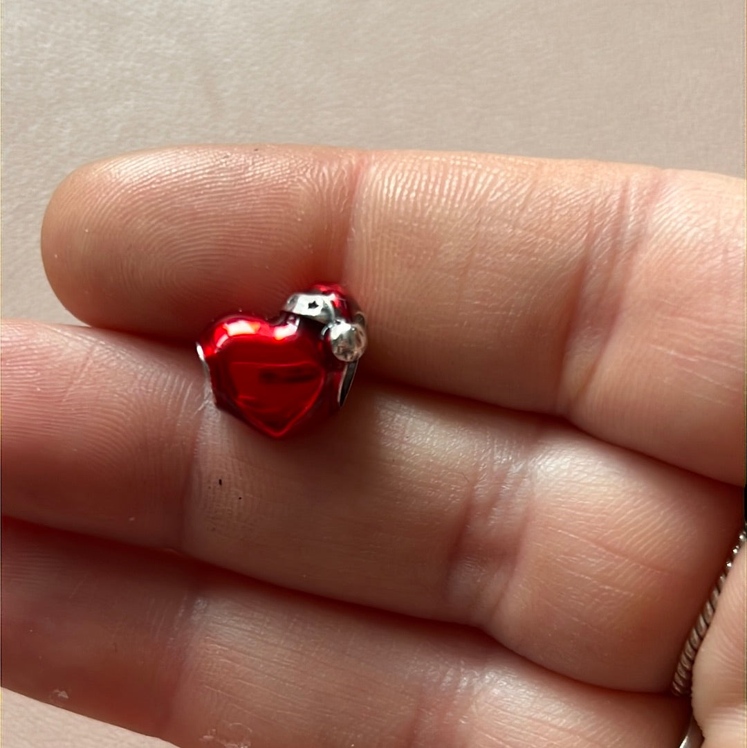 Genuine Pandora Christmas Metallic Heart Santa Hat Charm
