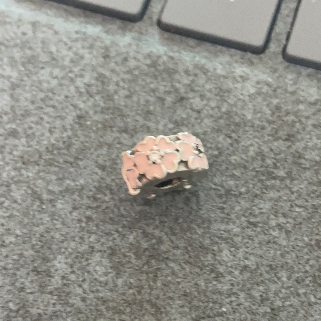 Genuine Pandora Pink Magnolia Flower Bloom Clips Pair