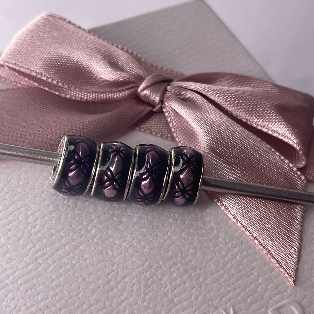 Genuine Pandora Beautiful Dew Drop Purple Enamel Spacer