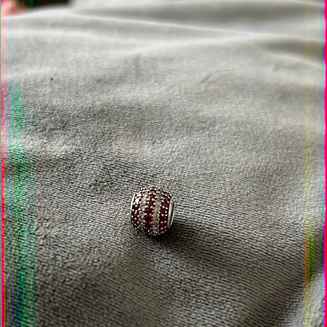 Genuine Pandora Pink and Clear Pave Line Sparkle Charm