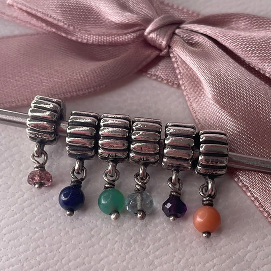 Genuine Pandora Dangle Charm with Choice of Colour Stone