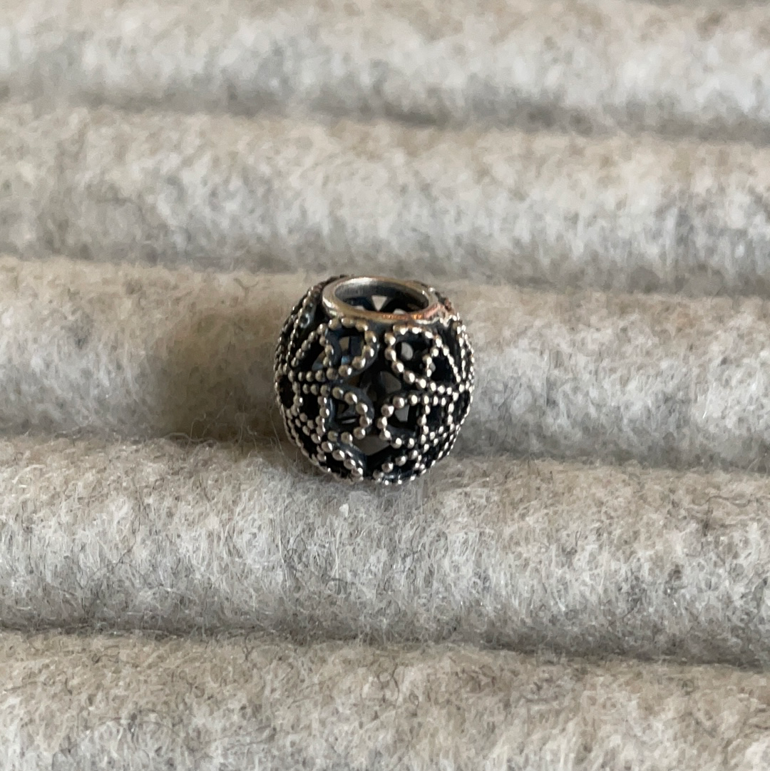 Genuine Pandora Beaded Flower Openwork Charm