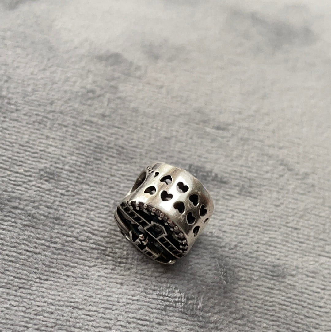 Sterling Silver Unbranded Pave Sparkling Vienna Venice Italy Charm