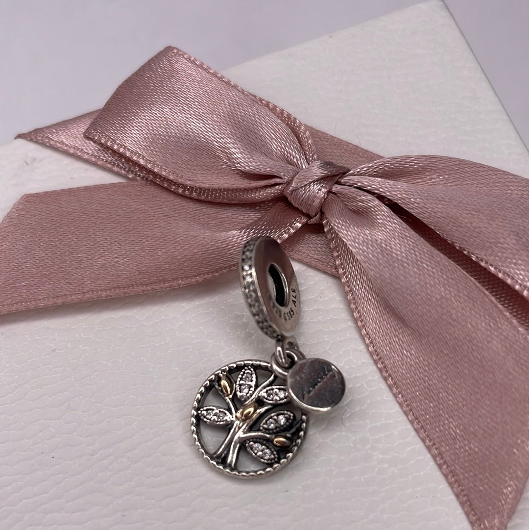 Genuine Pandora Two Tone Family Tree Dangle Silver or SHINE GOLD