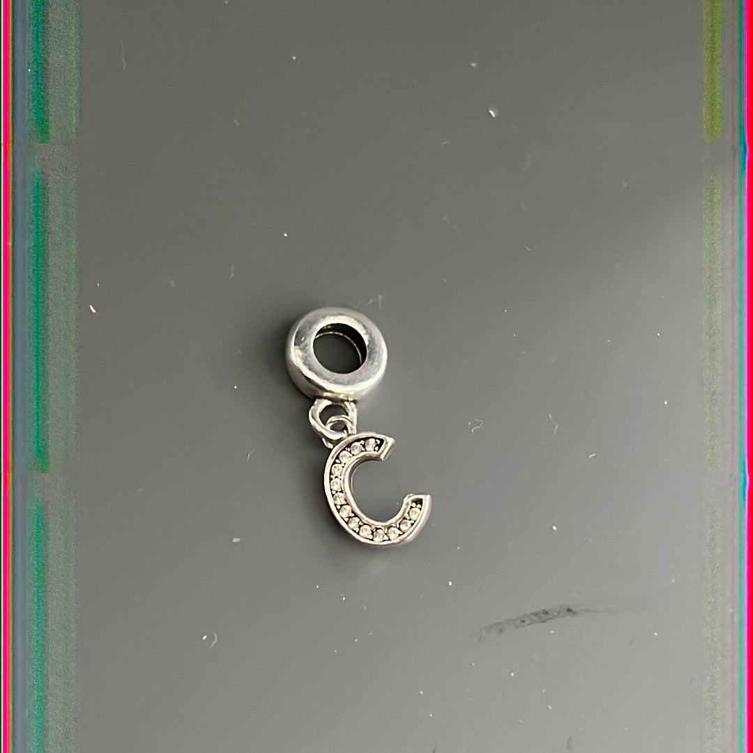 Unbranded Pave Letter C Charm Pave Initial Dangle Charm