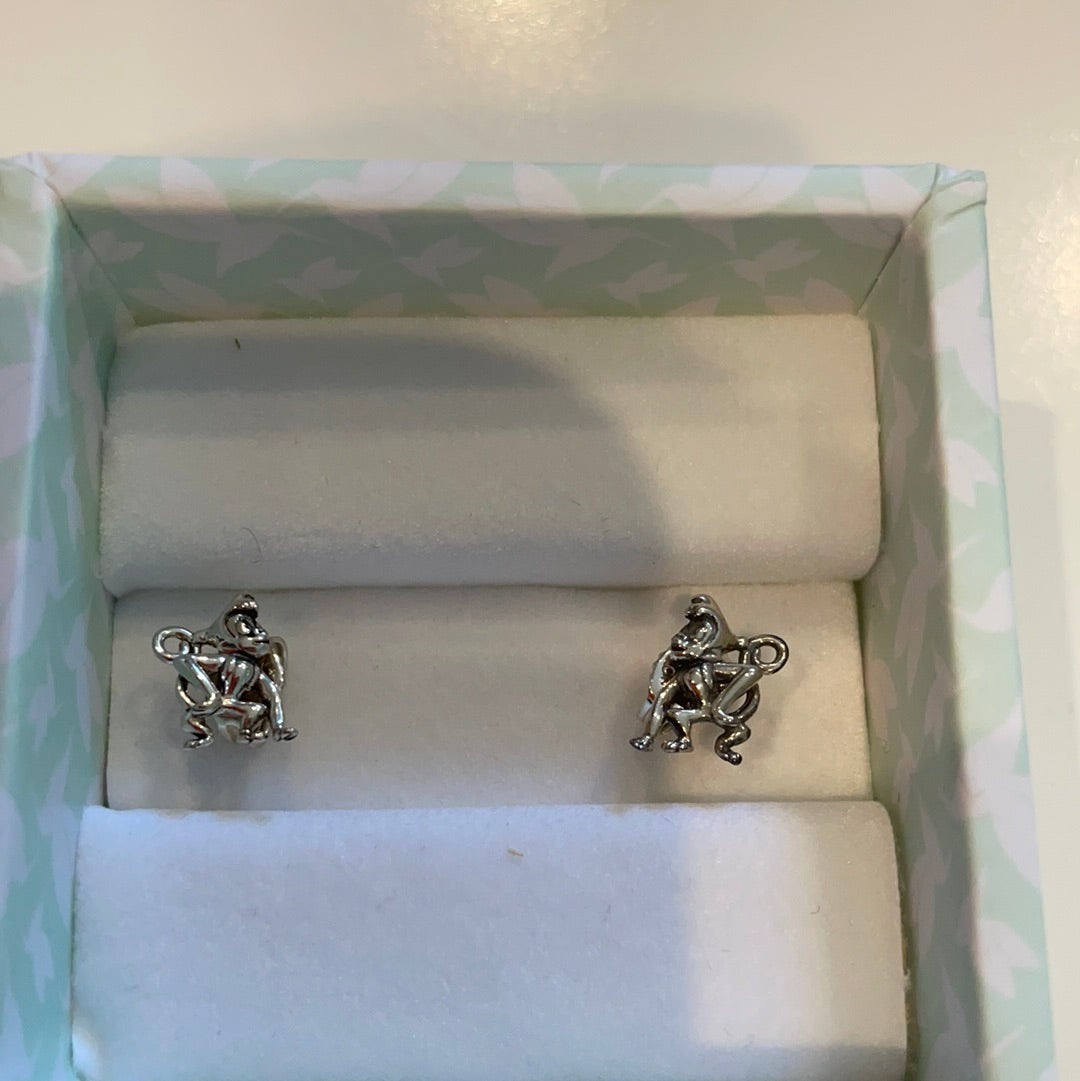 Genuine Chamilia Brand New in Box Aladdin Abu Monkey Earrings