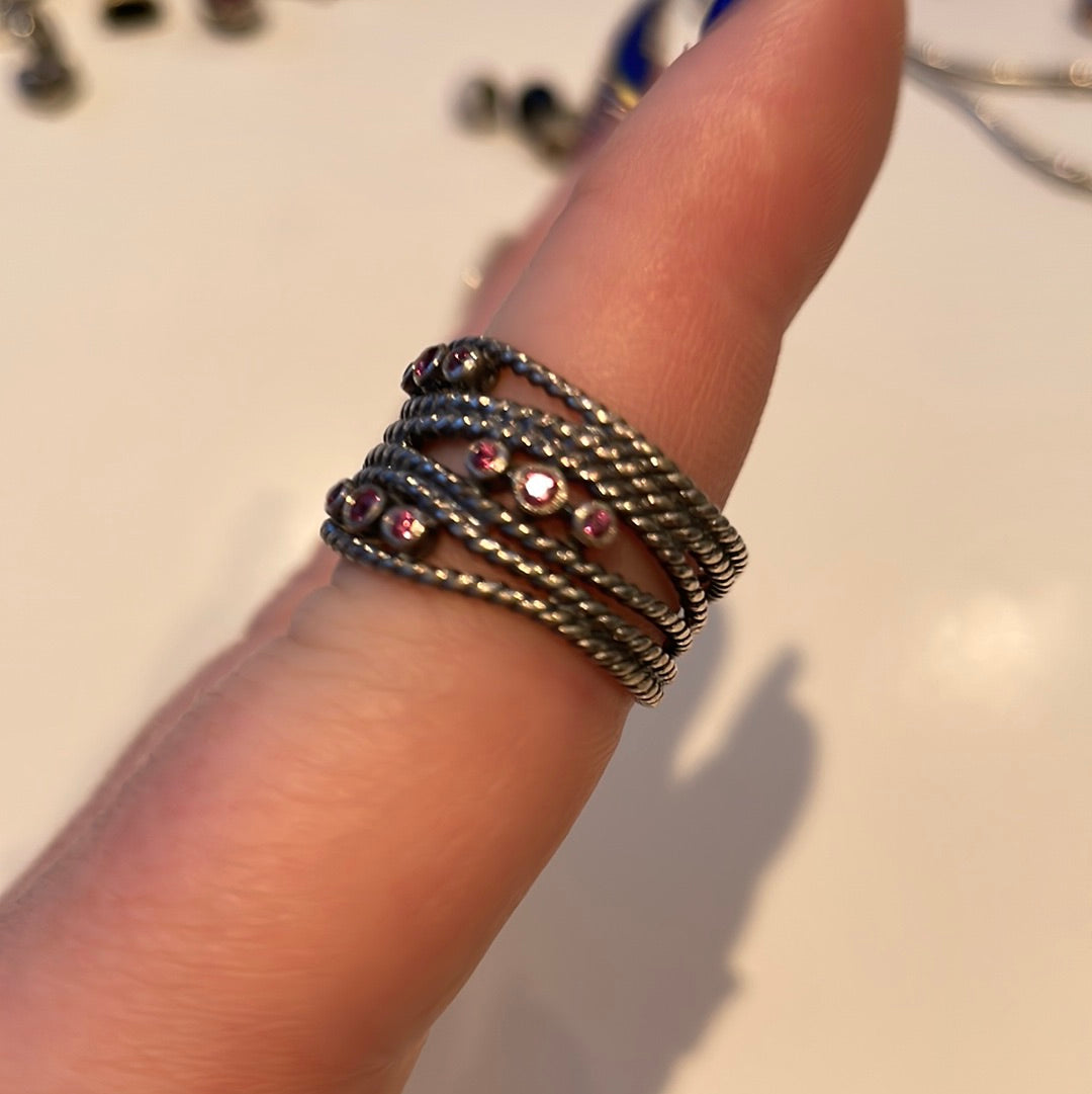 Genuine Pandora Rare HTF Hidden Romance Rhodolite Ring...