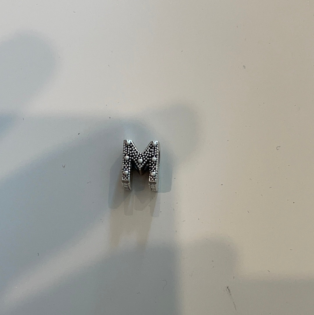 Genuine Pandora Letter Charm With Hearts M