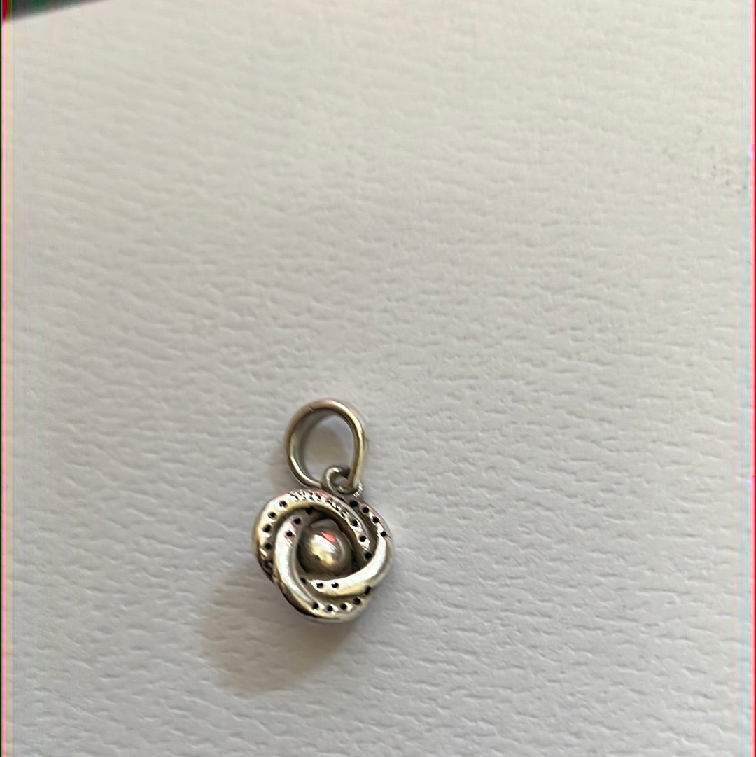 Genuine Pandora Shimmering Pave Pearl Pendant Charm