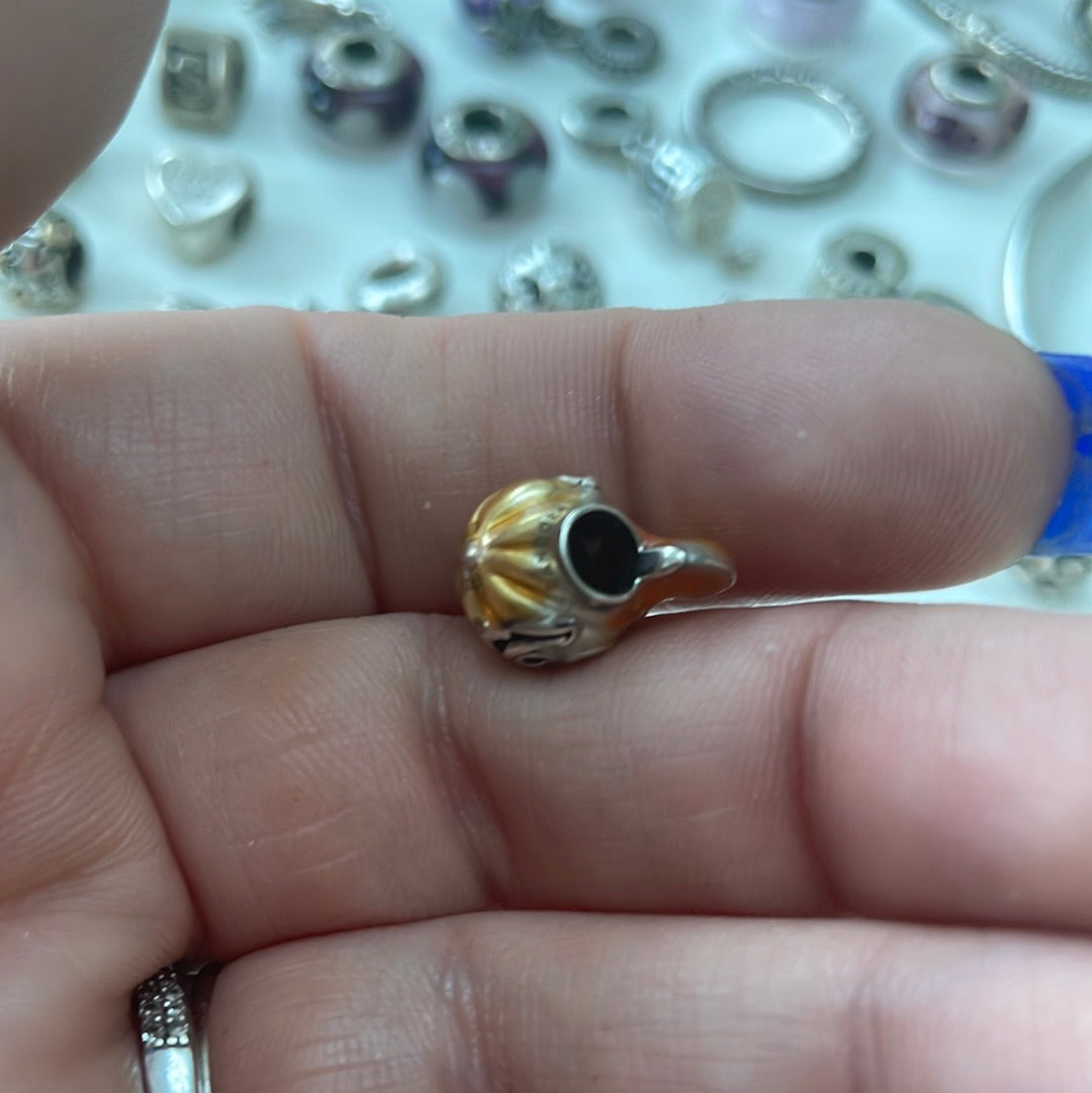 Genuine Pandora Disney Mickey Mouse BOO Enamel Pumpkin Charm