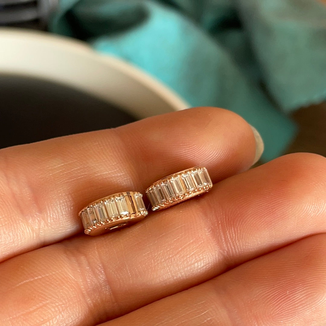 Genuine Pandora Rose Gold Silicone Pave Ice Cube Sparkling Clips
