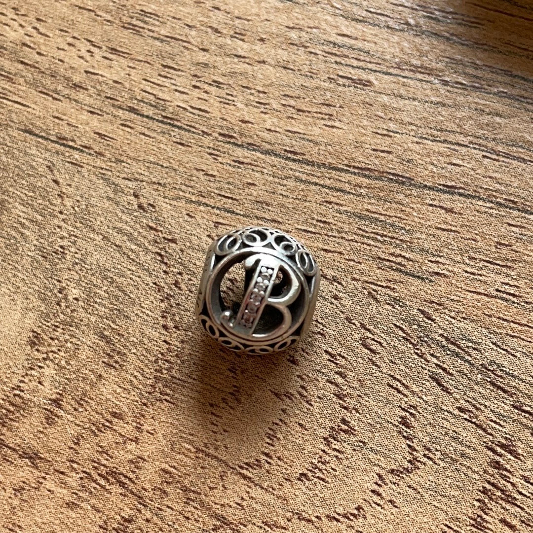 Genuine Pandora Vintage Pave Letter B Initial charm