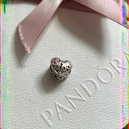 Genuine Chamilia Heart Lock Charm Intricate Charm