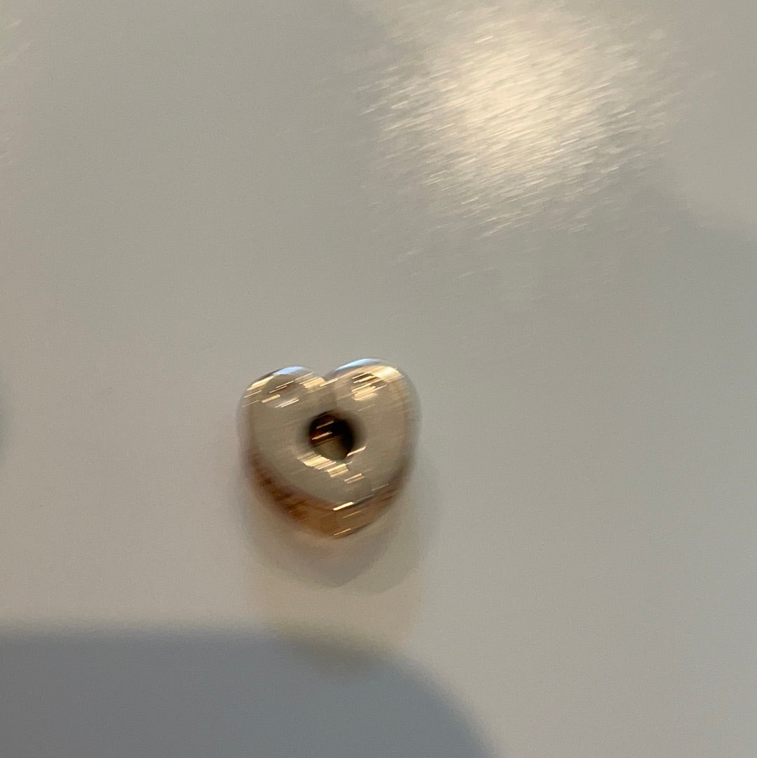 Genuine Pandora Rose Gold Pave Heart Clips With Silicone PAIR