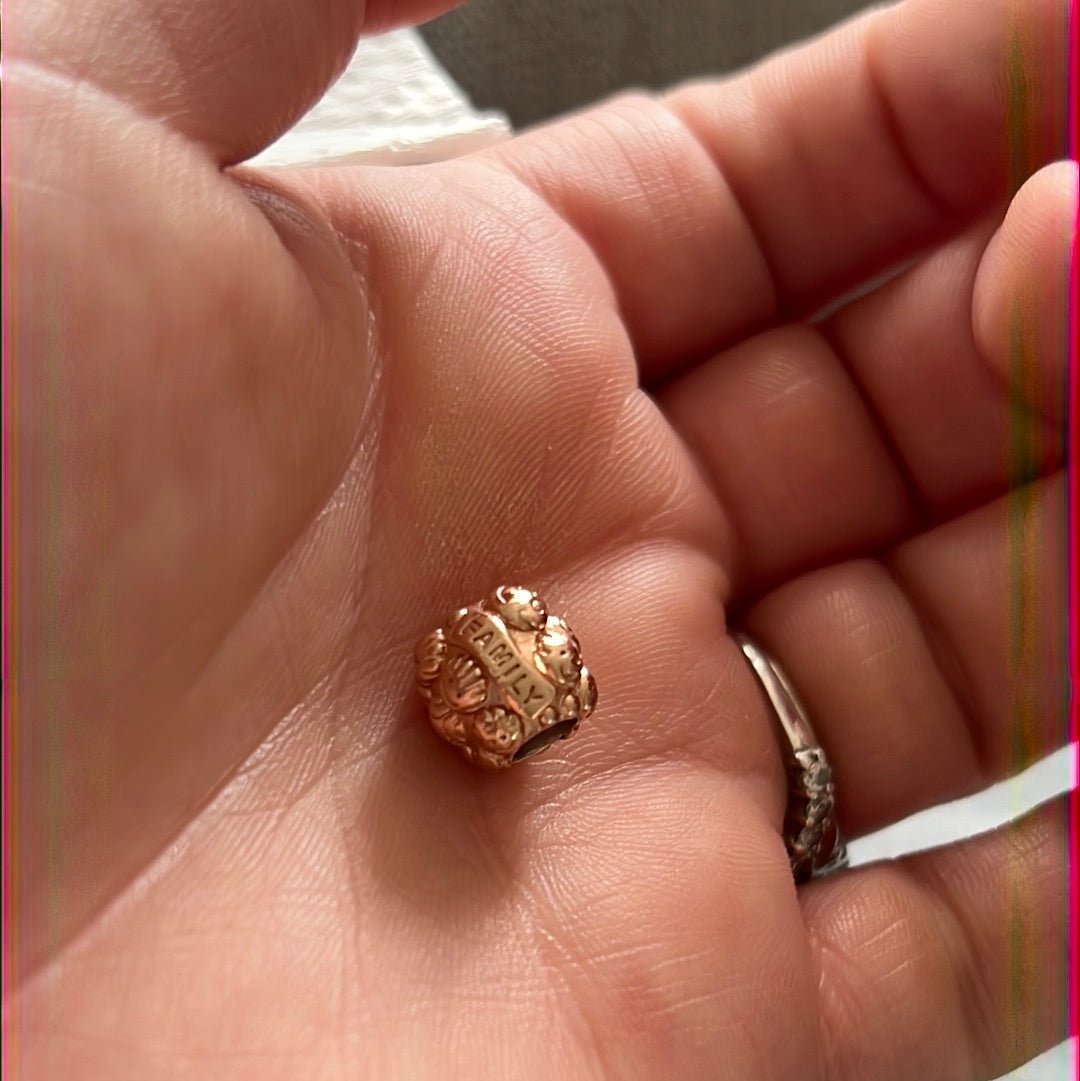 Genuine Pandora Rose Gold Family Charm Faces Charm