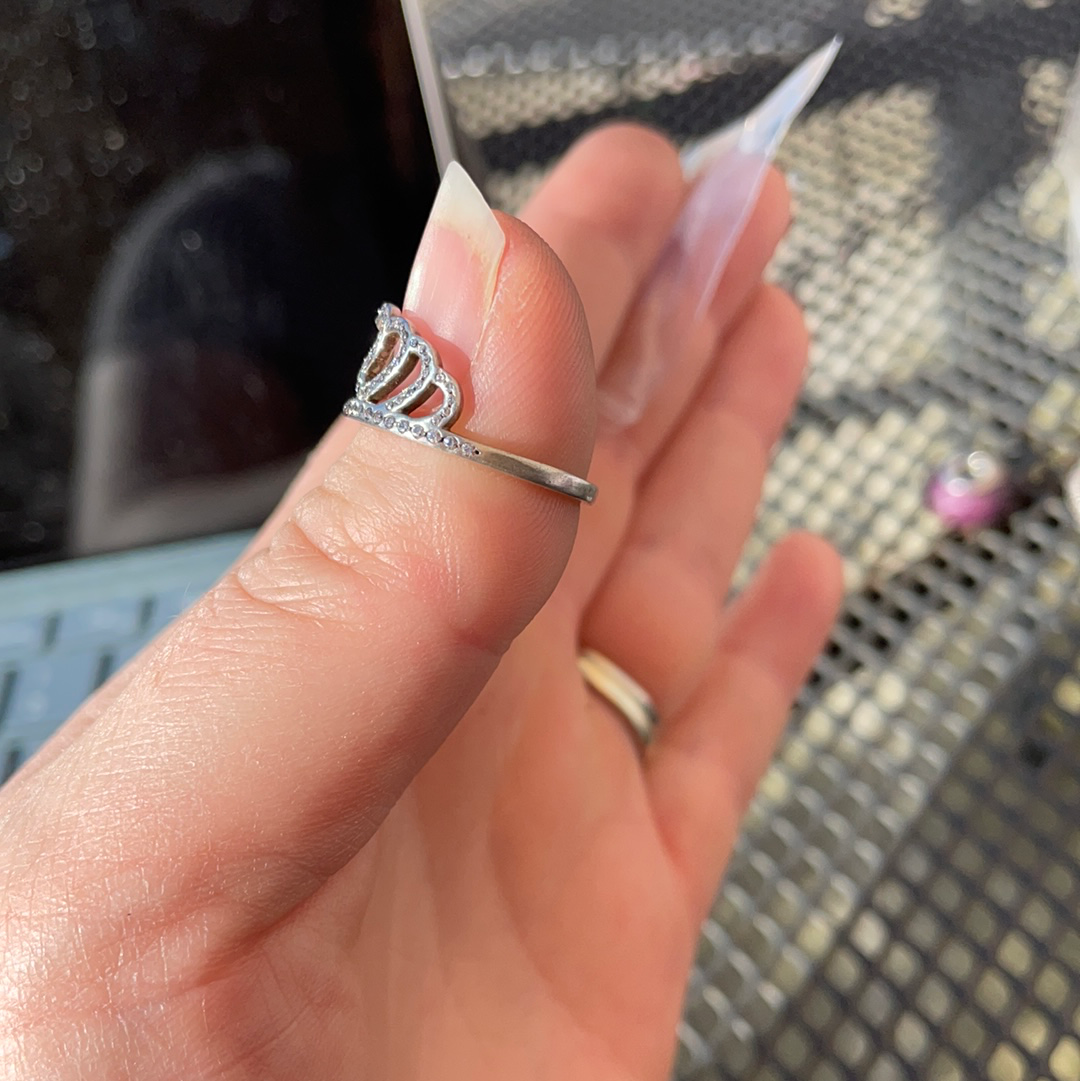 Genuine Pandora Princess Heart Tiara Ring Size