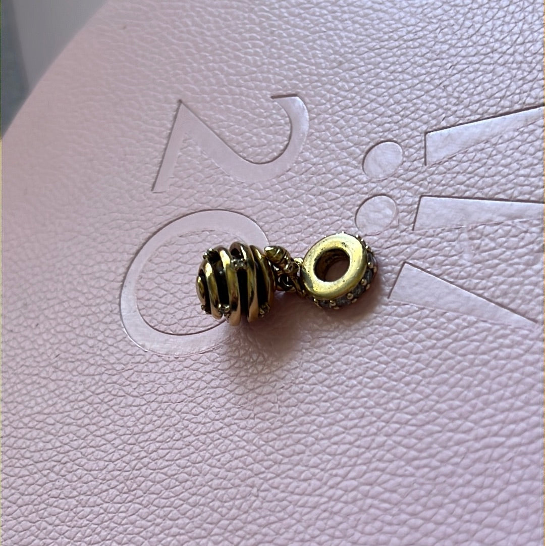 Genuine Pandora Shine Gold Bee and Hive Dangle Charm