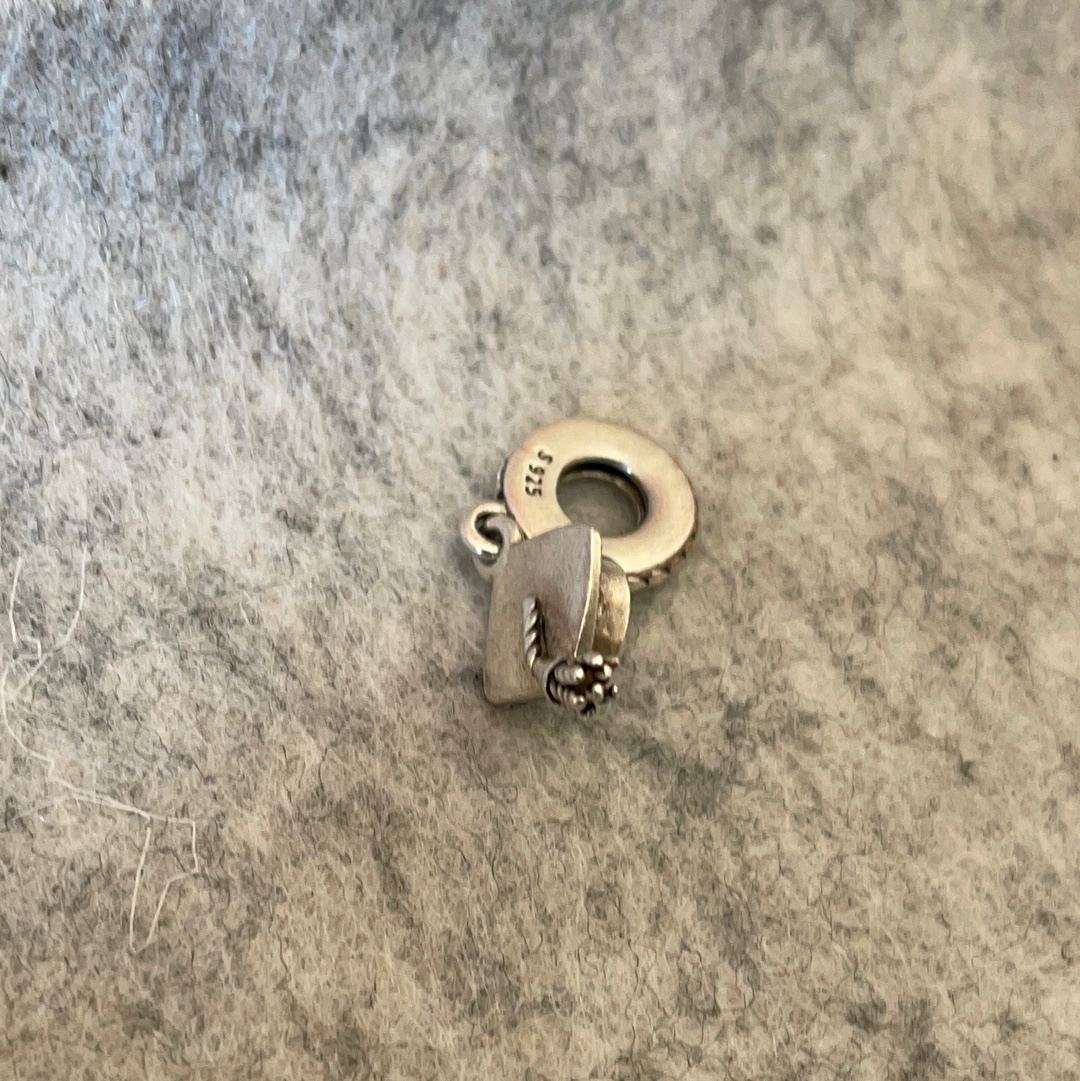 Genuine Pandora Graduation Hat Dangle Charm Degree